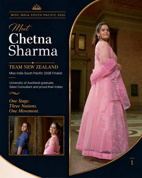 Chetna Sharma, Team New Zealand, official contestant profile cover