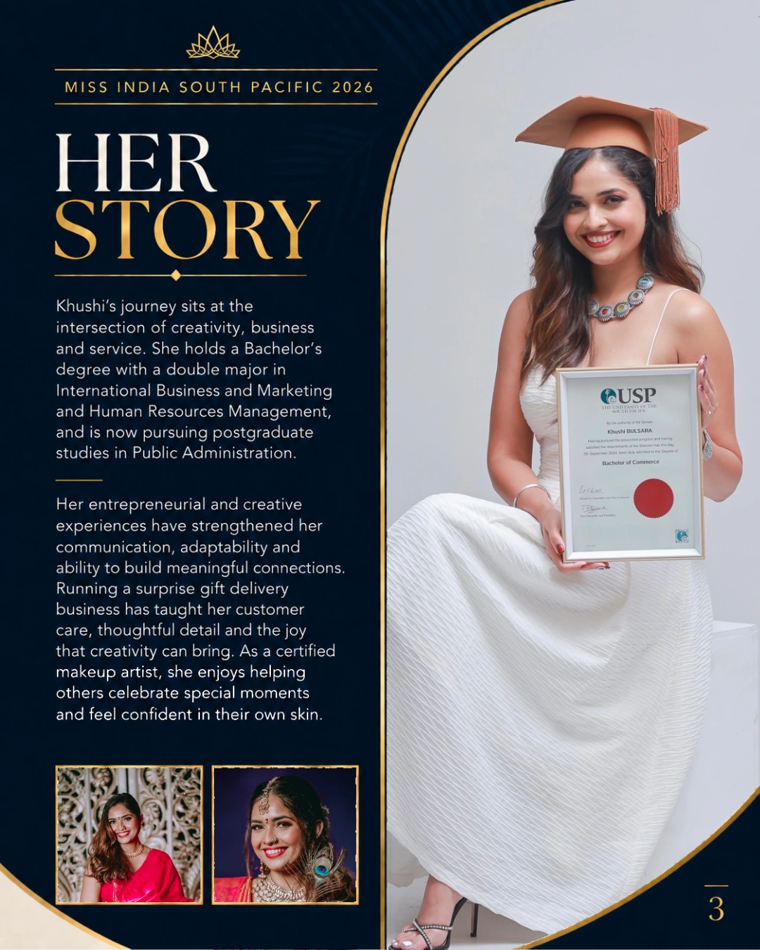 Khushi Bulsara, official profile slide 3 of 5