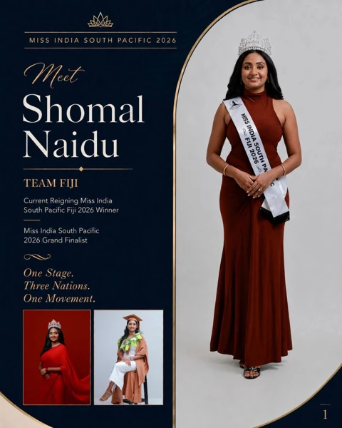 Shomal Naidu, Team Fiji, official contestant profile cover